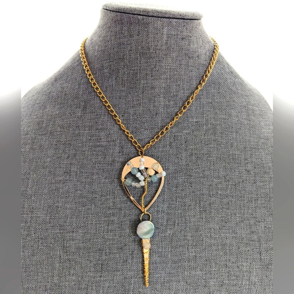 Artisan Made Handcrafted Wire Wrapped Unique Boho Hippie Beaded Tree Necklace